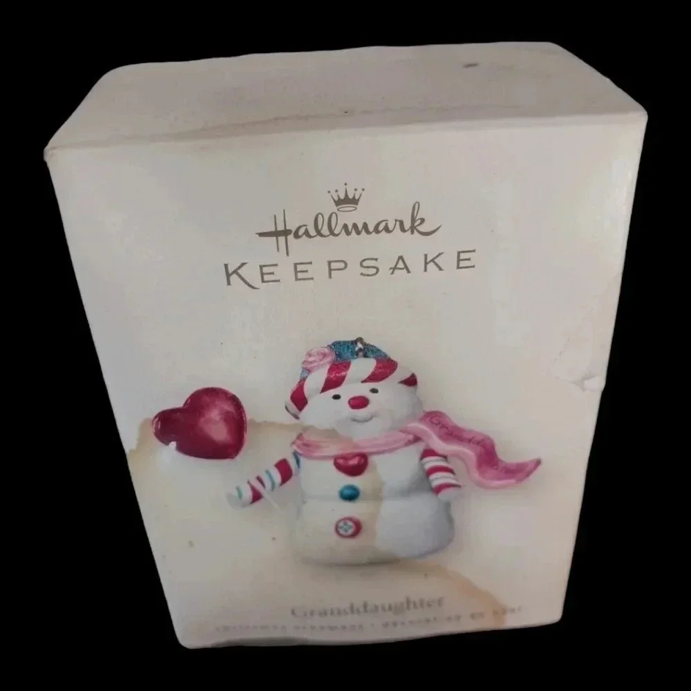 Hallmark granddaughter christmas ornaments snowman & stocking toys